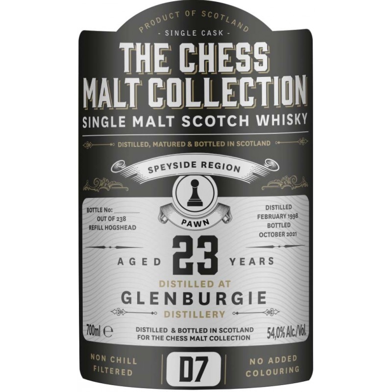 Chess Malt, Glenburgie 1998, 23 års, Single Malt Whisky