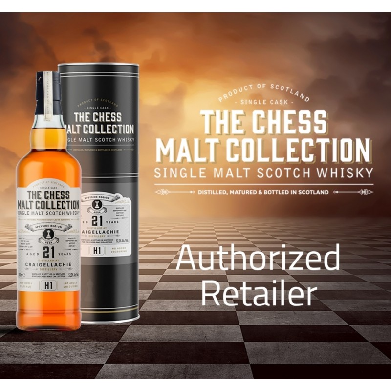 The Chess Malt Collection, Ardmore 17 yo Bourbon Cask, Single Malt Whisky - The Black Pawn - G7